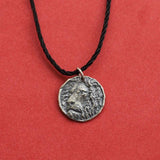 Sterling Silver Lion Embossed Pendant Necklace