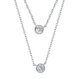 925s Diamond Studded Round Pendant Women's Necklace