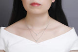 925s Diamond Studded Round Pendant Women's Necklace