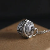 S925 Chinese Wind Bell Necklace, Spiral Pendant, Openable Built-in Accessories