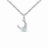 S925 Silver Moonstone Pendant Necklace - All-match Jewelry