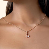 925 Silver Letter D Moonstone Pendant Necklace