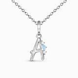 S925 Joker Moonstone 26 Letter Necklace