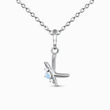S925 Joker Moonstone 26 Letter Necklace