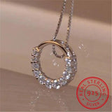 925 Silver Crystal Necklace Pendant Jewelry Collar