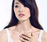 925 Silver Crystal Necklace Pendant Jewelry Collar