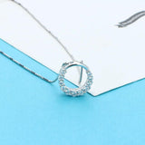 925 Silver Crystal Necklace Pendant Jewelry Collar