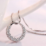 925 Silver Crystal Necklace Pendant Jewelry Collar