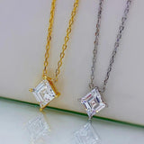 18K Moissanite Diamond Pendant Necklace 925 Sterling Silver Jewelry