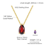 Garnet Amethyst Pendant Necklaces Sterling Silver Fine Jewelry