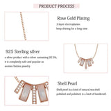 LAYA 925 Silver Shell Necklace Sparkling Zircon Jewelry