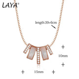 LAYA 925 Silver Shell Necklace Sparkling Zircon Jewelry