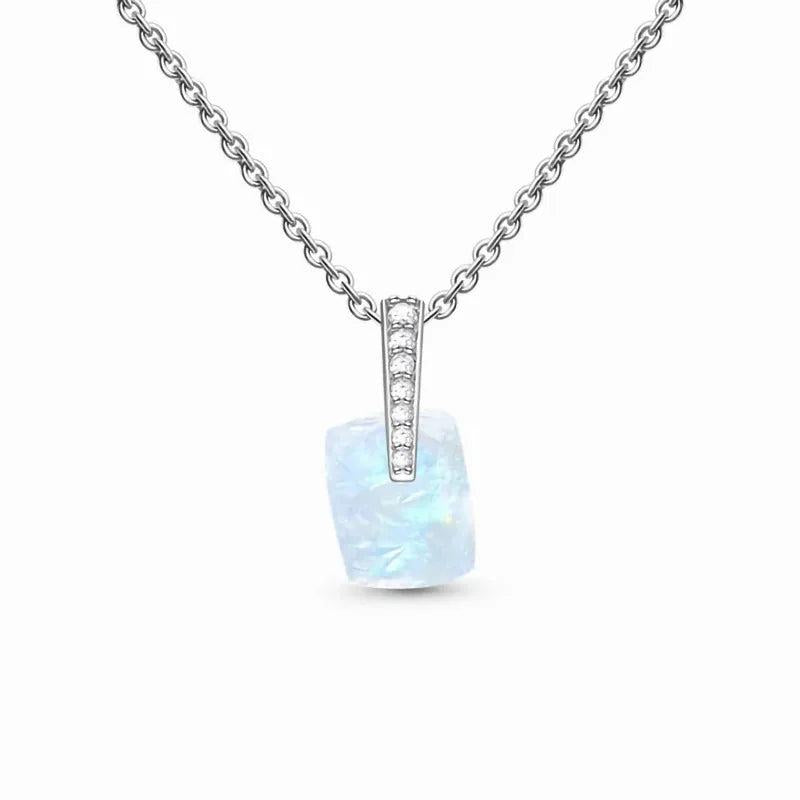 S925 Moonstone Pendant Necklace Women's Jewelry