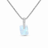 S925 Moonstone Pendant Necklace Women's Jewelry