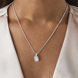 S925 Moonstone Pendant Necklace Women's Jewelry