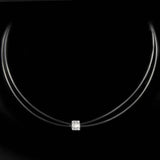 Double Aprons Crystal Gemstone Silver Necklace