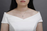 Japan & South Korea 925s Silver 2 Girls Bear Diamond Pendant Necklace