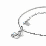 Sterling Silver Letter B Moonstone Pendant Necklace