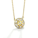 925 Silver Compass Octomom Pendant Necklace Gift