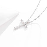 925 Silver Cross Zircon Pendant Necklace Christmas Gift
