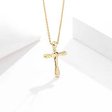 925 Silver Cross Zircon Pendant Necklace Christmas Gift