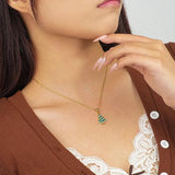 925 Silver Christmas Tree Pendant Necklace Zircon Chain