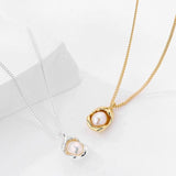 Silver Necklace with Pearl Pendant for Women