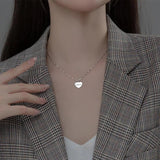 Love Tag Necklace Female Ins Cold Sterling Silver Clavicle Chain
