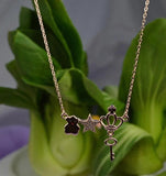 925 Silver Cubic Necklace Key Moon Star NE3352