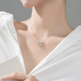 Opal Wishful Lock Pendant Chain Necklace 925 Silver