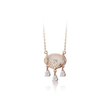 Opal Wishful Lock Pendant Chain Necklace 925 Silver