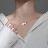 MloveAcc 925 Silver Shell Bead Choker Necklace for Women