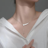 MloveAcc 925 Silver Shell Bead Choker Necklace for Women