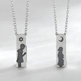 925 Sterling Silver Couple Pendant Necklace Romantic Gift