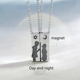 925 Sterling Silver Couple Pendant Necklace Romantic Gift