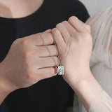 925 Sterling Silver Couple Pendant Necklace Romantic Gift