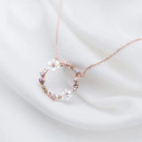 MloveAcc 925 Silver Flower Loop Pendant Necklace for Women