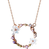 MloveAcc 925 Silver Flower Loop Pendant Necklace for Women