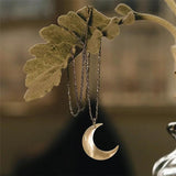925 Silver Natural Shell Moon Pendant Necklace for Women