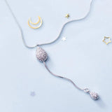 925 Silver Water Drop CZ Pendant Necklace Romantic Jewelry