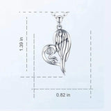 925 Silver Wings Necklace Love Letter Heart Pendant Jewelry Gift