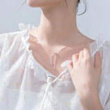 MloveAcc S925 Silver Snake Chain Pendant Necklace Choker Adjustable