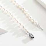 925 Sterling Silver Faux Pearl Beaded Short Chocker Necklace