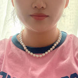 925 Sterling Silver Faux Pearl Beaded Short Chocker Necklace