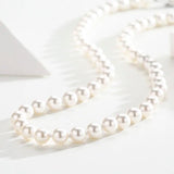 925 Sterling Silver Faux Pearl Beaded Short Chocker Necklace