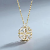 Sterling Silver 925 Four-Leaf Clover Necklace for Women