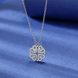 Sterling Silver 925 Four-Leaf Clover Necklace for Women