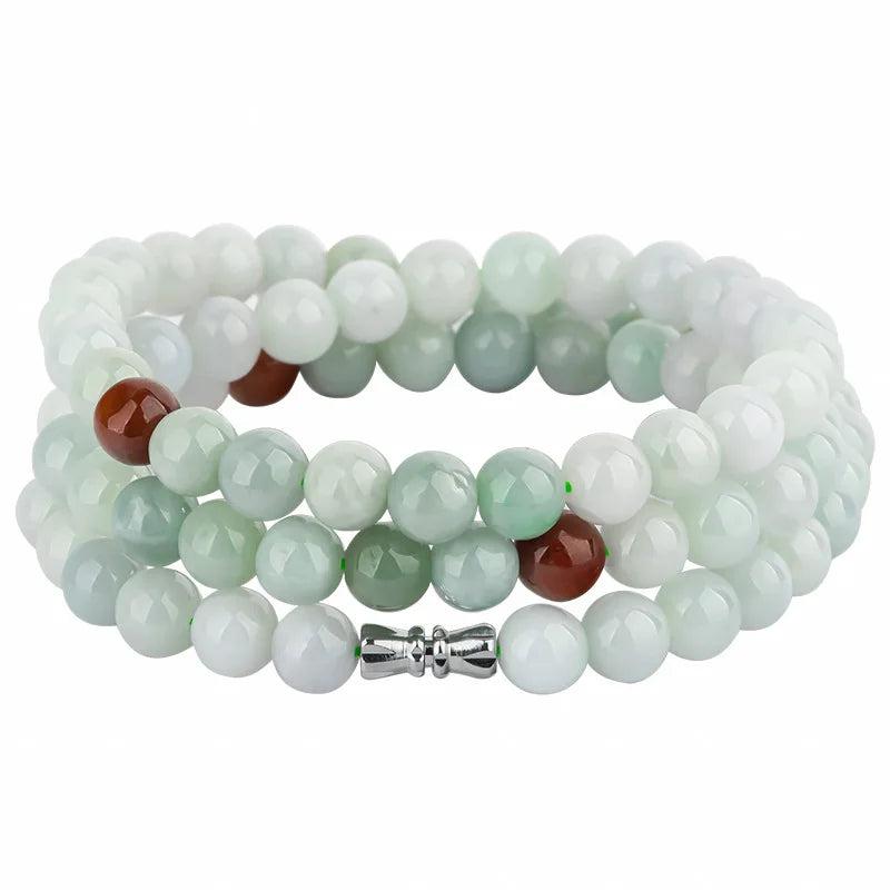 Burmese Jade Beaded Necklace Natural Emerald Amulet Charm Jadeite Stone Pendants