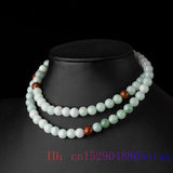 Burmese Jade Beaded Necklace Natural Emerald Amulet Charm Jadeite Stone Pendants