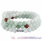 Burmese Jade Beaded Necklace Natural Emerald Amulet Charm Jadeite Stone Pendants